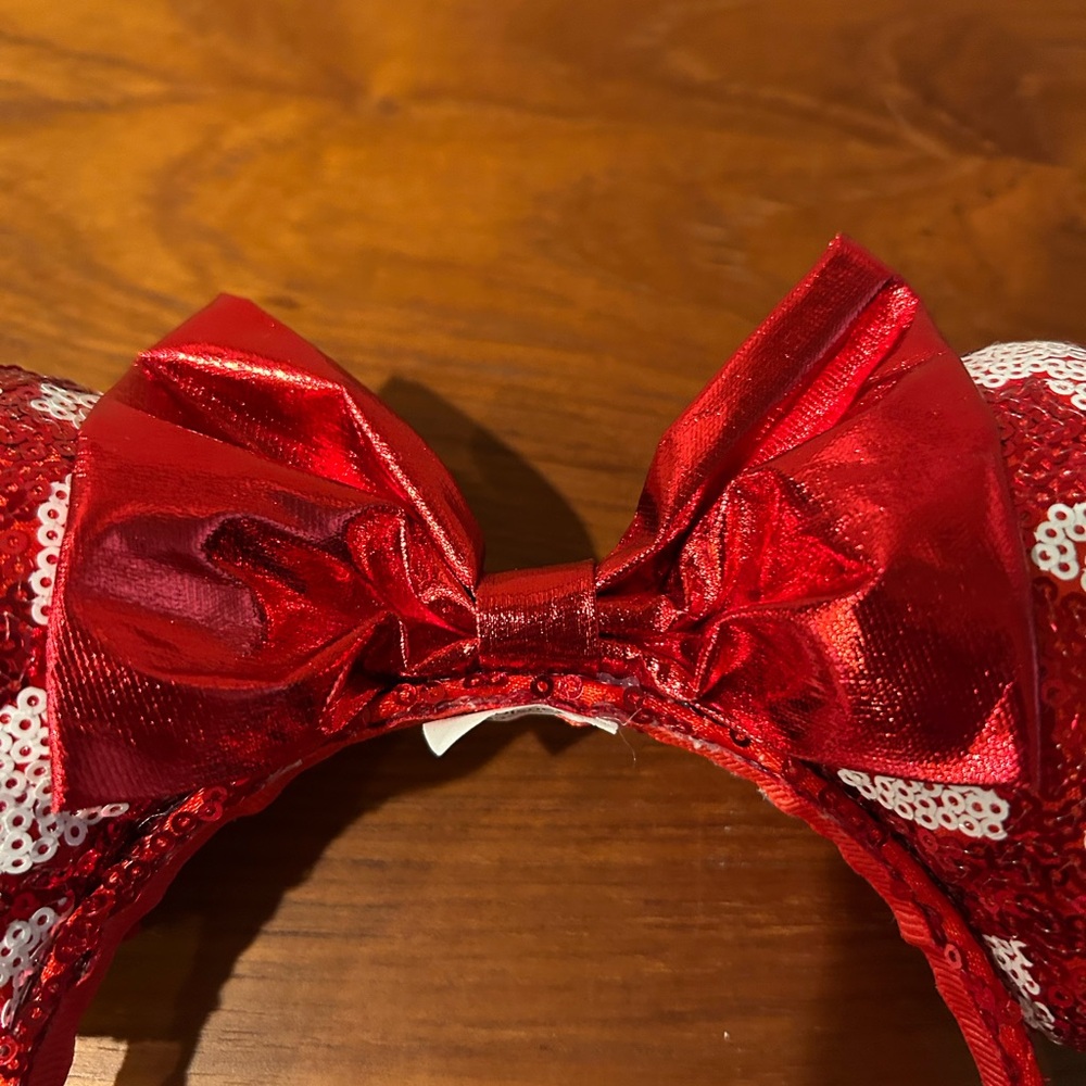 Disney Parks 2020 Red Minnie Mouse Sequin Ears Headband - Picture 3 of 4